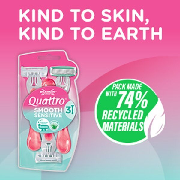 Vienkartiniai skustuvai „Wilkinson Sword Quattro Smooth Sensitive“, 4 vnt.