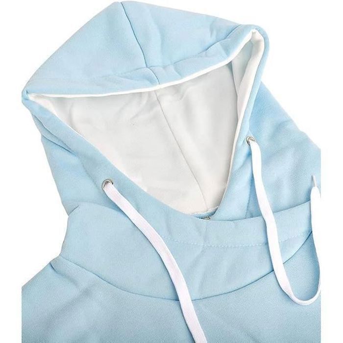 Survêtement Femmes Casual Ensembles Sportswear À Manches Longues Sweat-Shirt + Jogging Pantalon Sports pour Automne et Hiver Bleu