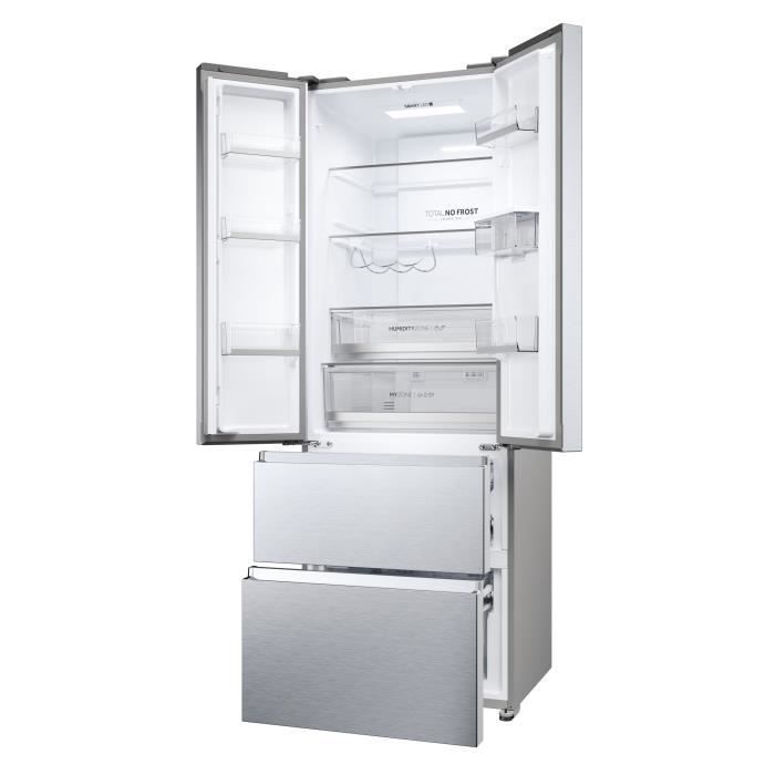 Moniovinen jääkaappi - HAIER - HFR5720EWMG - Energialuokka E - 477 L (337+140) - 37 dB - Hopea
