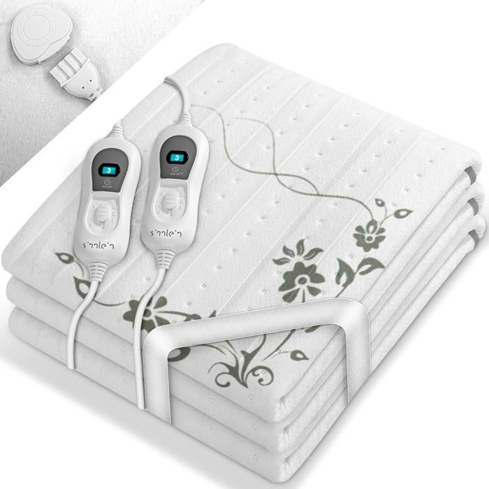 Coprimaterasso elettrico riscaldante Sinnlein 160x140 cm | 2 persone - con spegnimento automatico | Riscaldatore per materasso con 3 impostazioni di temperatura