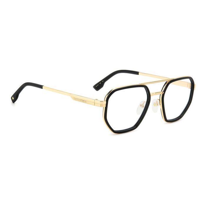 Óculos de grau masculinos Dsquared2 D2 0111 52/20/145 em metal preto.