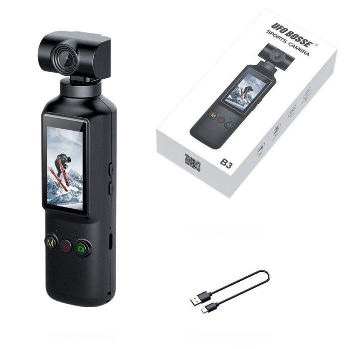 4K UHD Action Camera - 270° Rotating Lens, 64GB - WiFi, 1.99