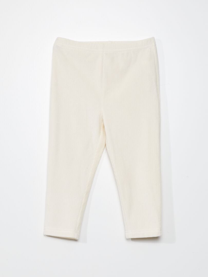 Sherpa en fluwelen pyjamaset - 2-delig - BEIGE