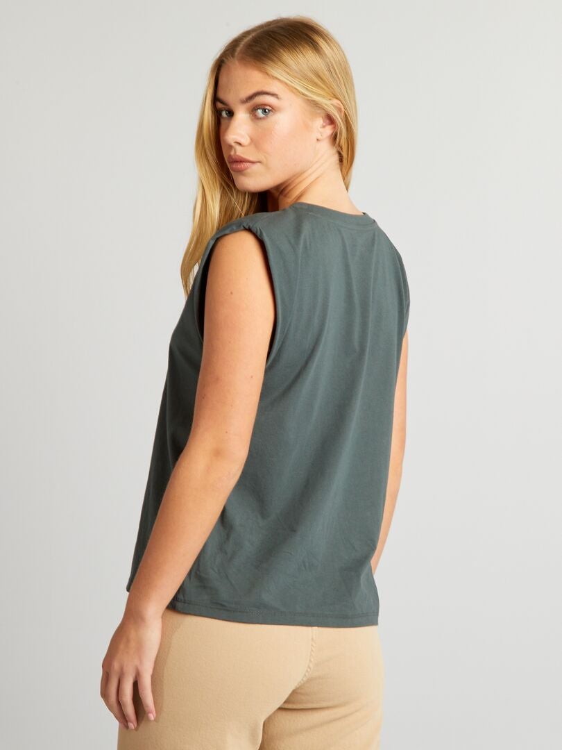 Camiseta con hombreras - VERDE