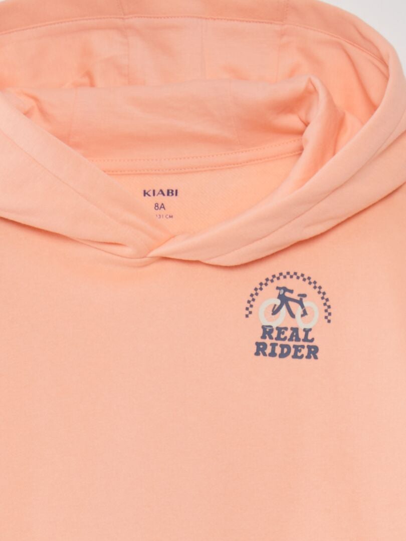 Ruimvallende hoodie met kangoeroezak - ORANJE