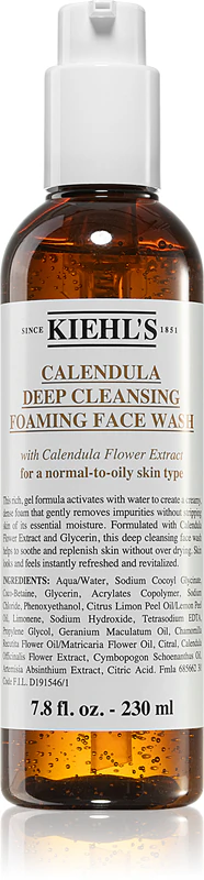 Sabonete facial espumante de limpeza profunda de calêndula da Kiehl's