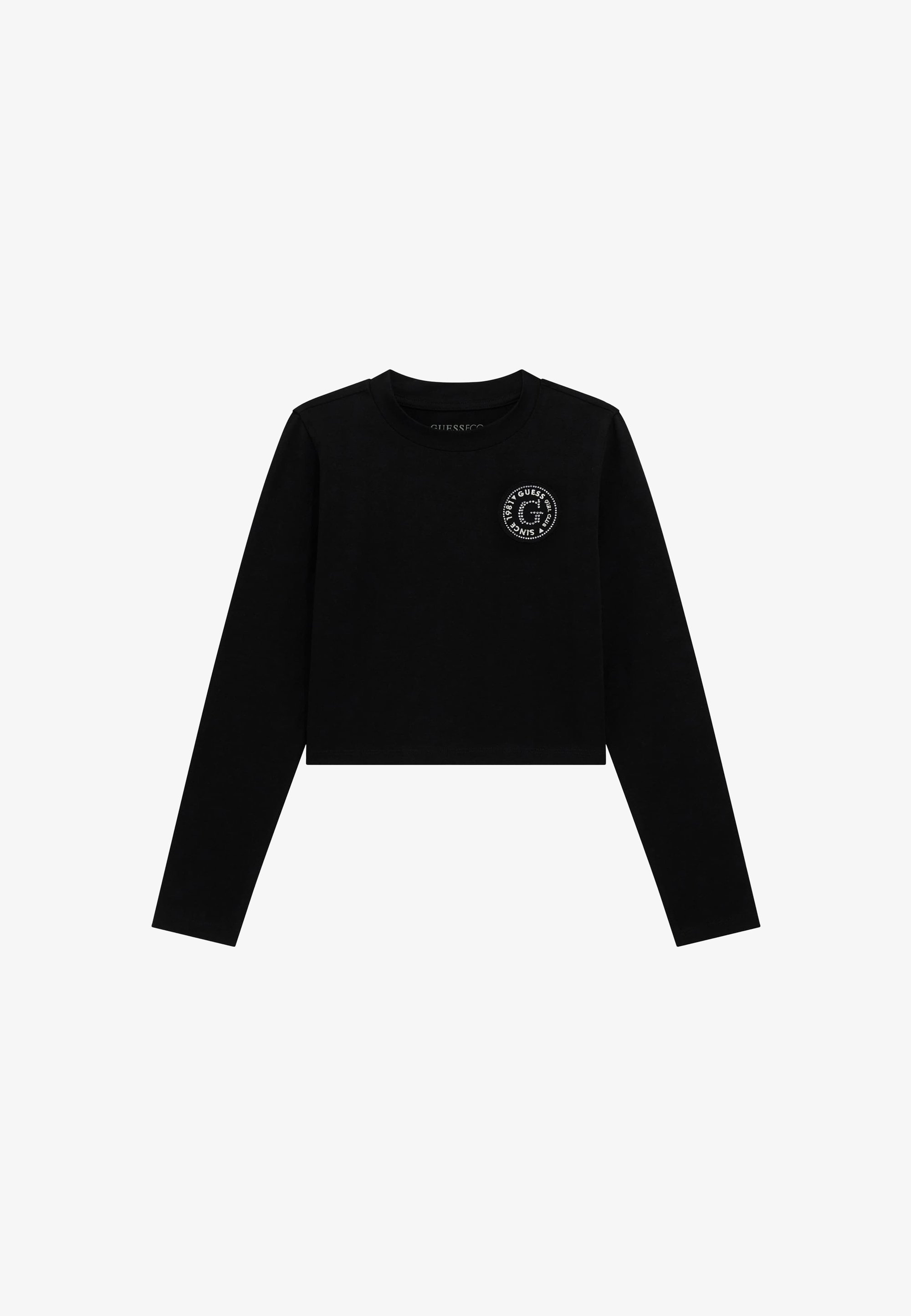 Guess MIT LOGOSTICKEREI - Top met lange mouwen - zwart