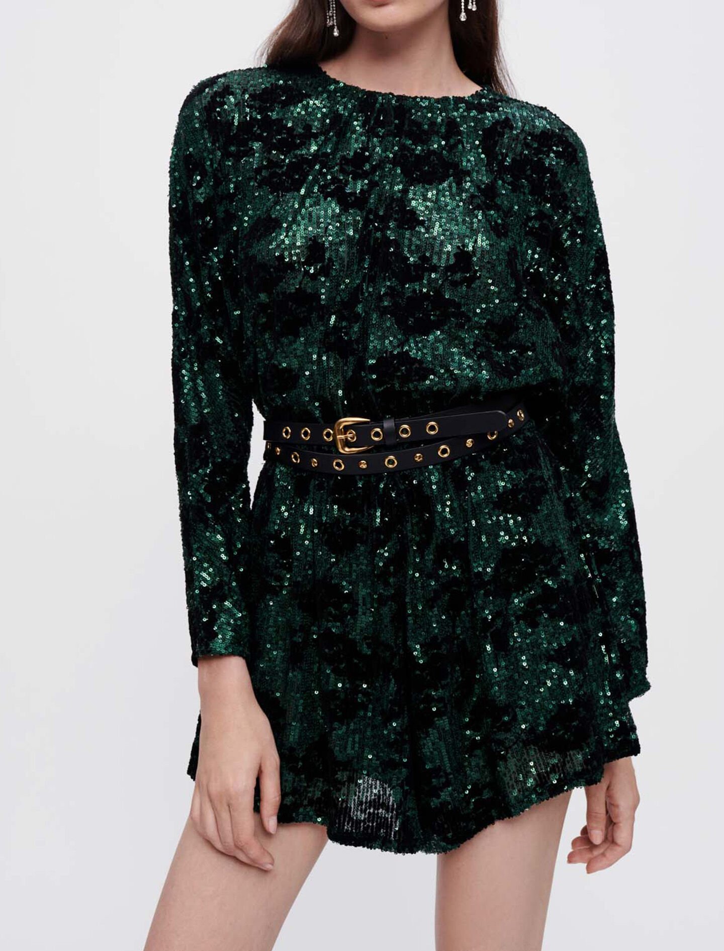 Jumpsuit met pailletten - Groen