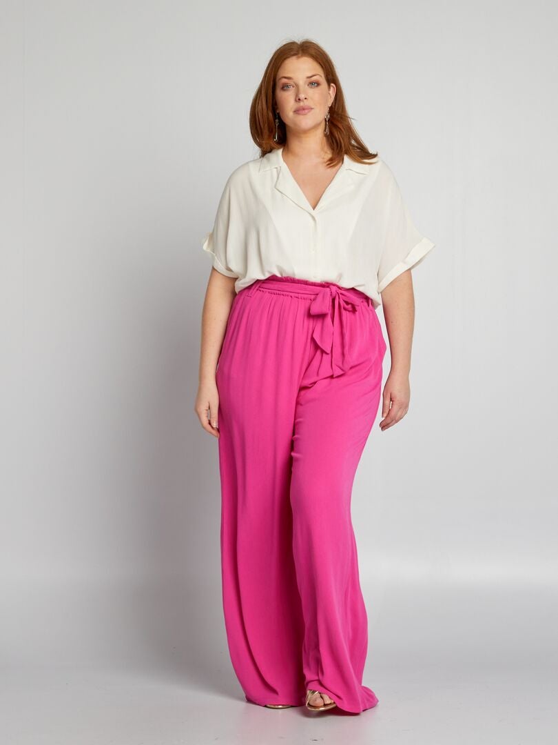 Blouse met pyjamakraag - WIT