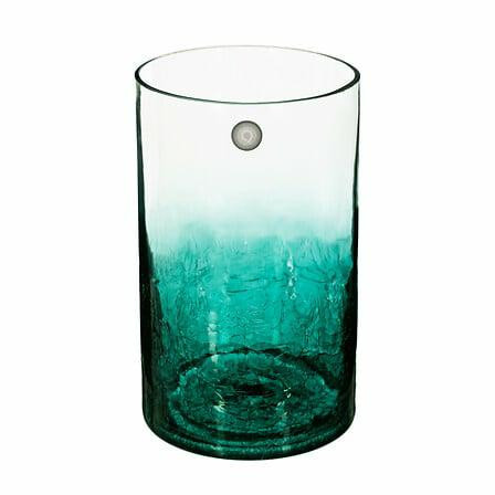 WAZON SZKLANY Crackle 20 cm morski gradient styl nowoczesny