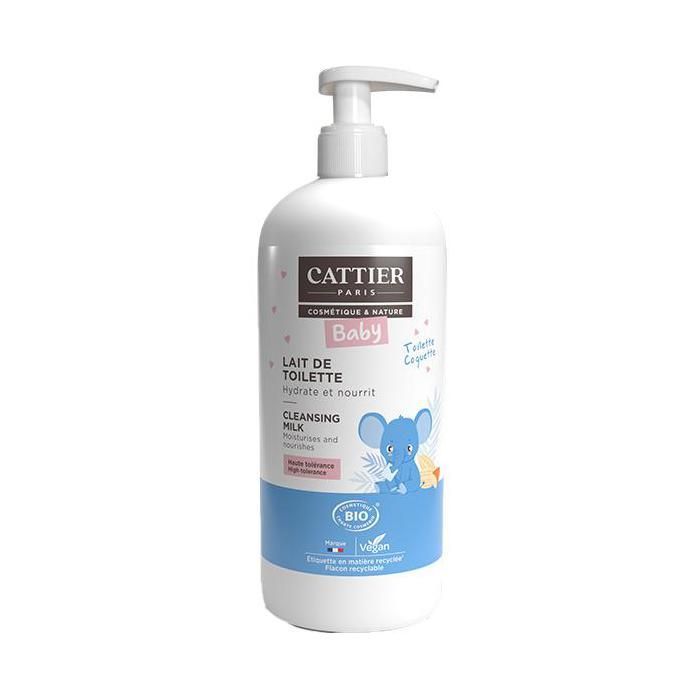 Cattier Bébé Lait de Toilette Bio 500 ml — Lait nettoyant doux à l'huile d'amande douce