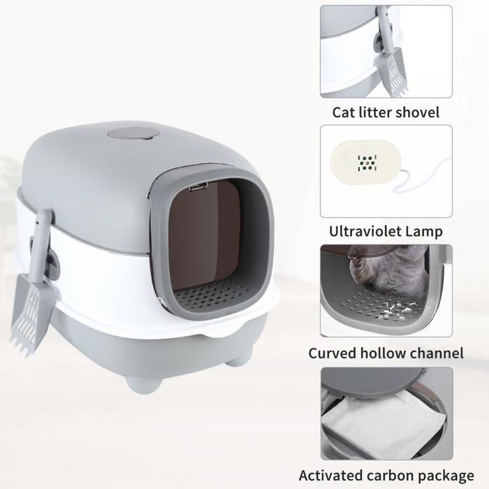 JEOBEST Kattenbak - Kattentoilet - 40*39*56 cm - Uitneembaar bodemcompartiment