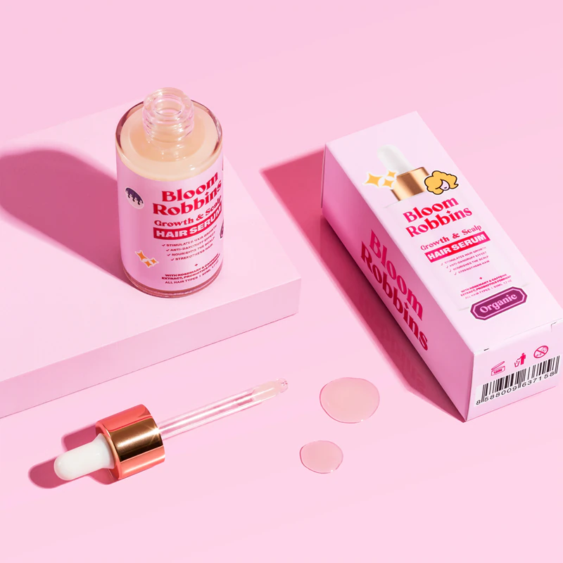 Sérum capilar Bloom Robbins Growth & Scalp para todos os tipos de cabelo.