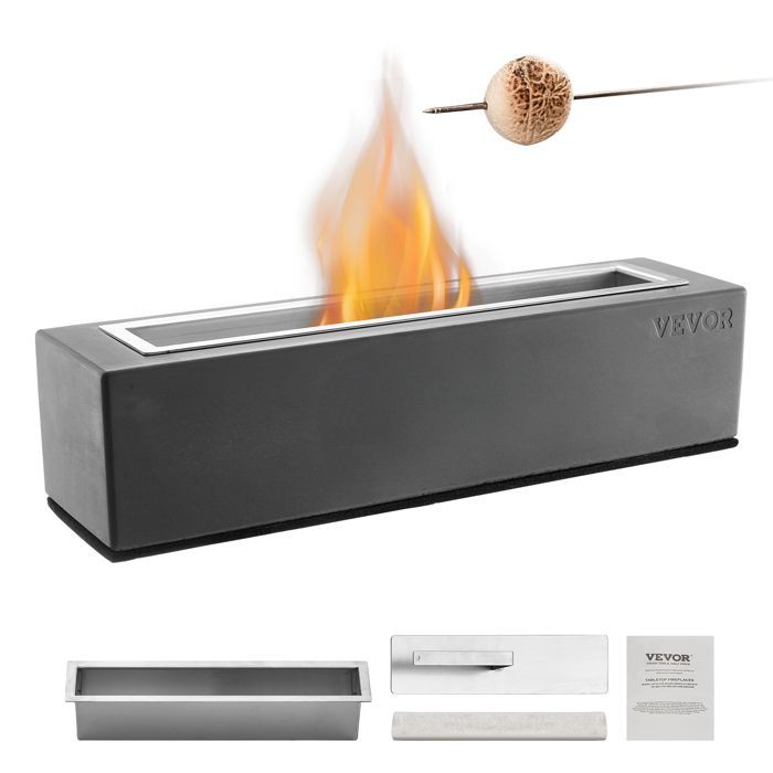 Chimenea de sobremesa VEVOR - 380x100x135 mm - Chimenea portátil de bioetanol con tapa extintora - para patio y balcón