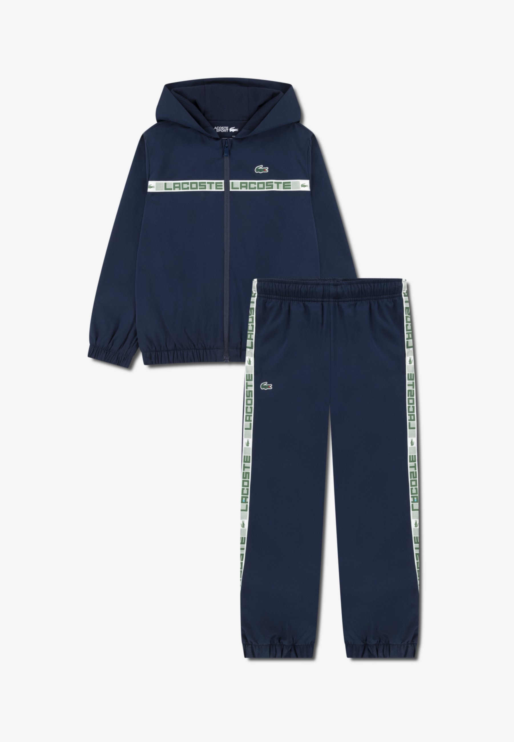 Lacoste GRID TAPED HOODED SET - Trainingspak - marineblauw