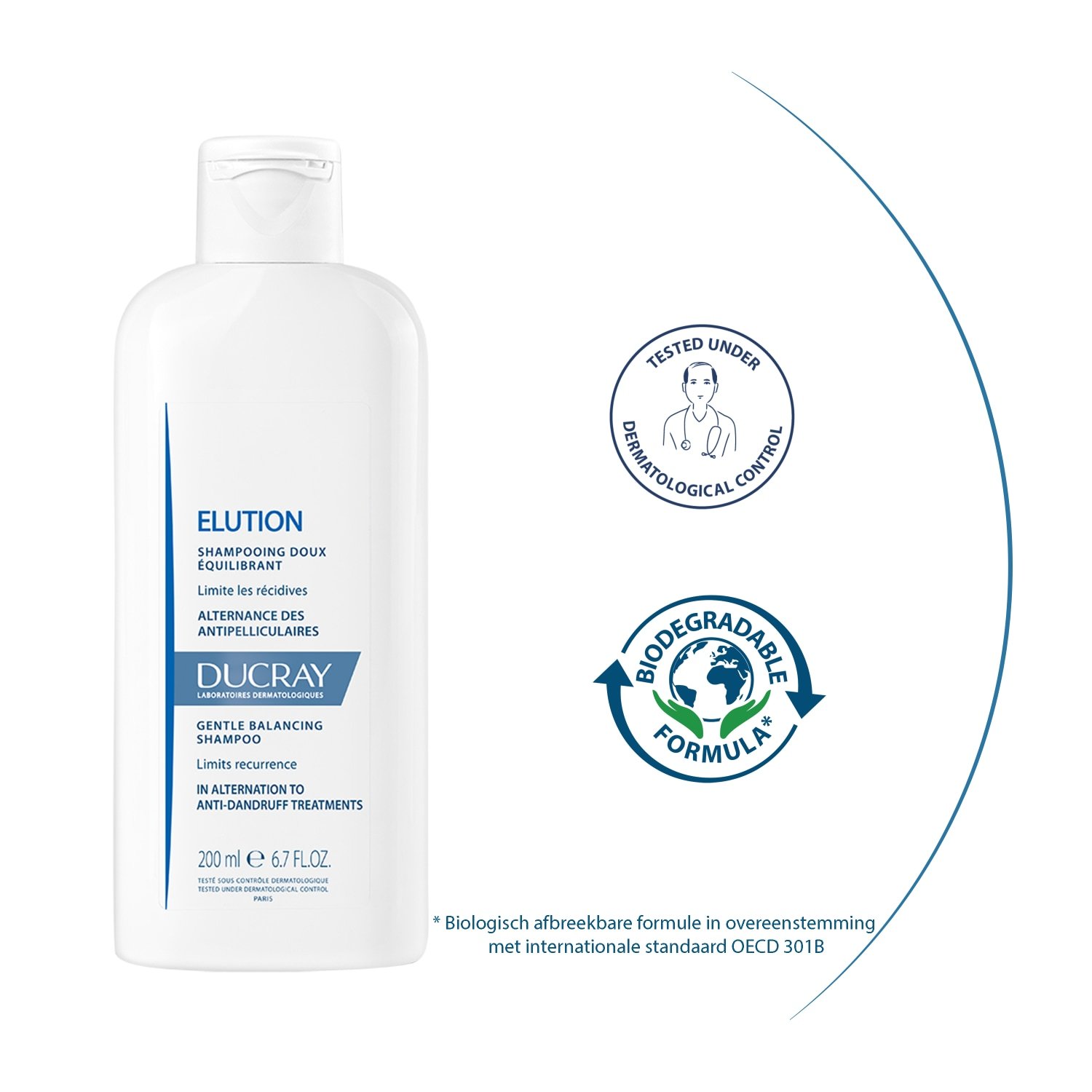 Ducray ELUTION Nježni, uravnotežujući šampon - 200 ml