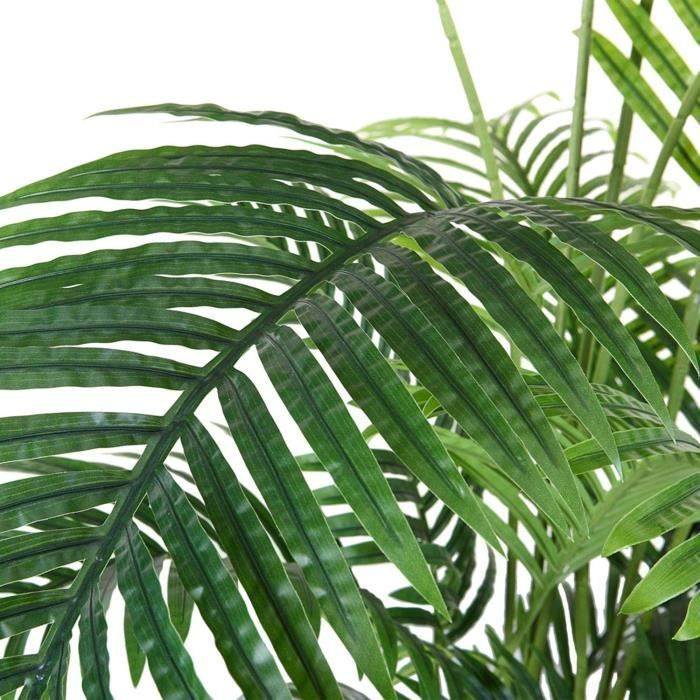 Juego de 2 palmeras areca artificiales decorativas, 150 cm, plantas artificiales para interior/exterior en macetas de plástico para sala de estar o balcón, decoración verde