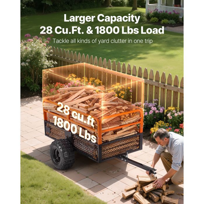 Remolque basculante DUOKU TC4288 - Acero - 793 L - Neumáticos de 45,72 cm