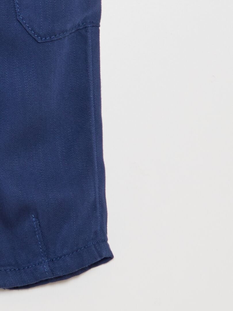 Calças leves com vários bolsos - AZUL