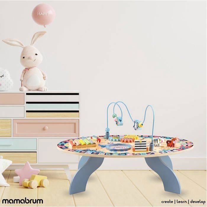Table Multi-jeux- Table d'activités éducative  7 en 1 Musicale - Jouet Montessori Multifonctionnel Sensoriel - Labyrinthe