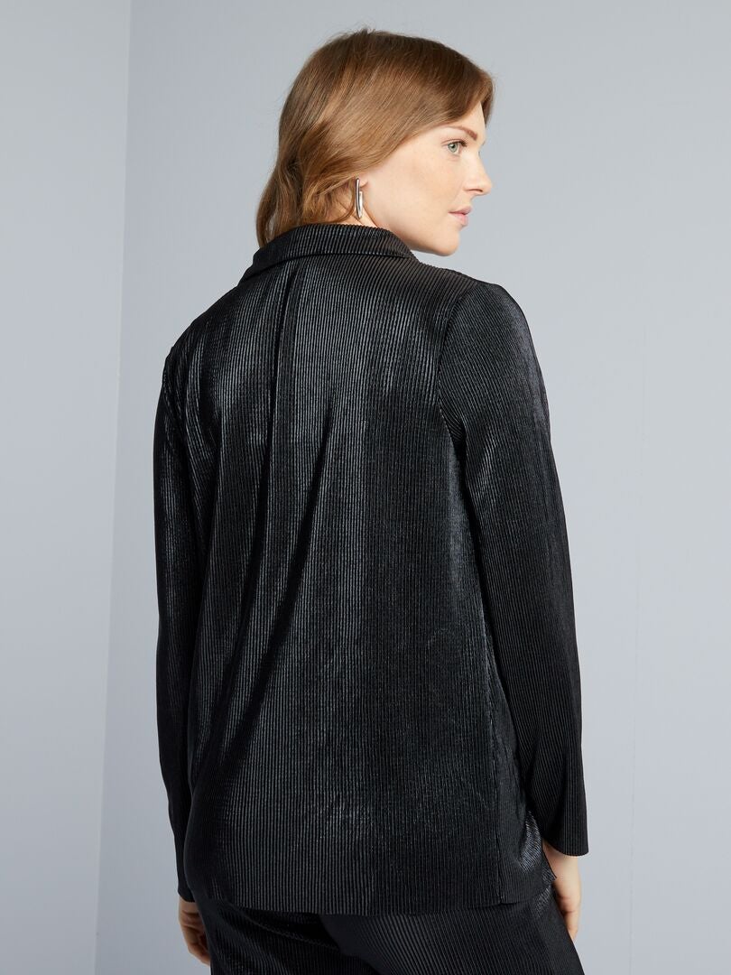 Blusa de maternidade plissada em malha - PRETA