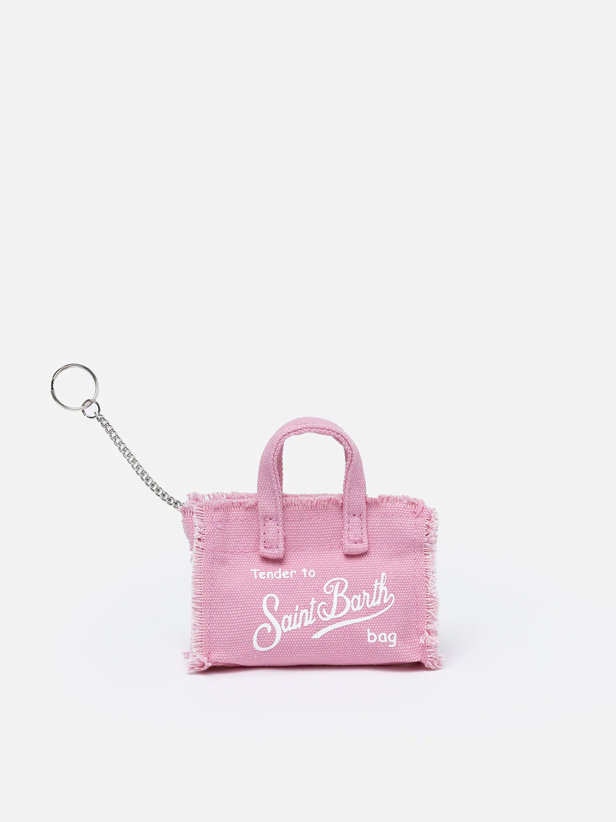 Roze katoenen canvas sleutelhanger