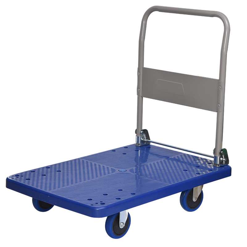 Carro de mano de plataforma de alta resistencia, carro plano de plástico de 300 kg.