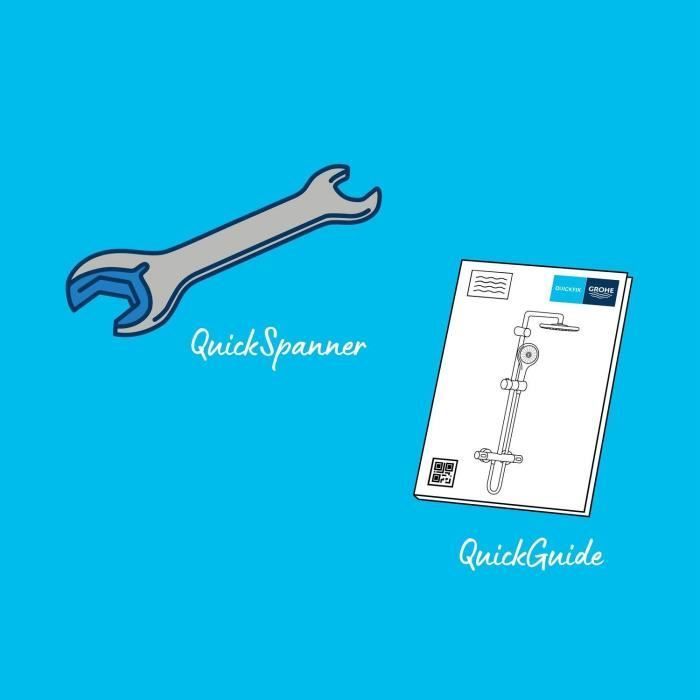 Columna de ducha con desviador manual - Ahorro de agua - GROHE Vitalio Comfort 250 - Cromado - 26986001