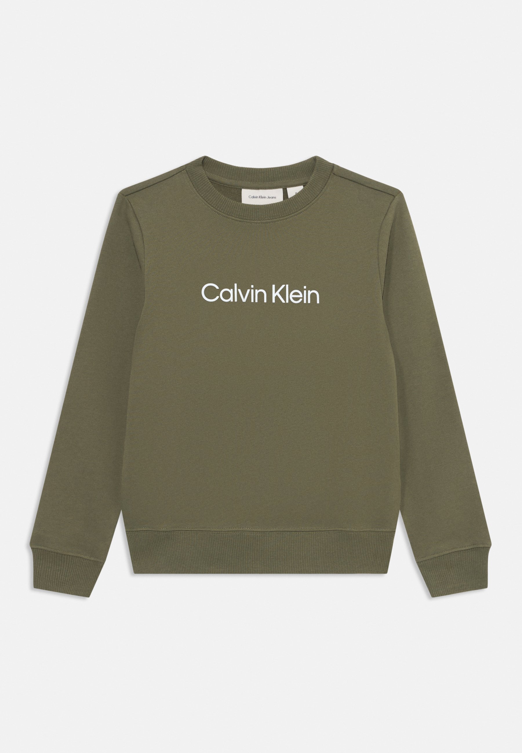 Sweat-shirt Calvin Klein Jeans LOGO REGULAR UNISEX - vert olive délavé