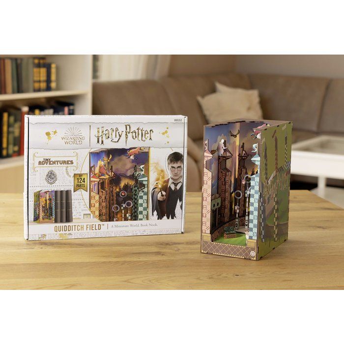 Book Nook - DIY Kit to Build 3D Model Bookend - REVELL - Tiny Adventures - Harry Potter - Quidditch Pitch - LED
