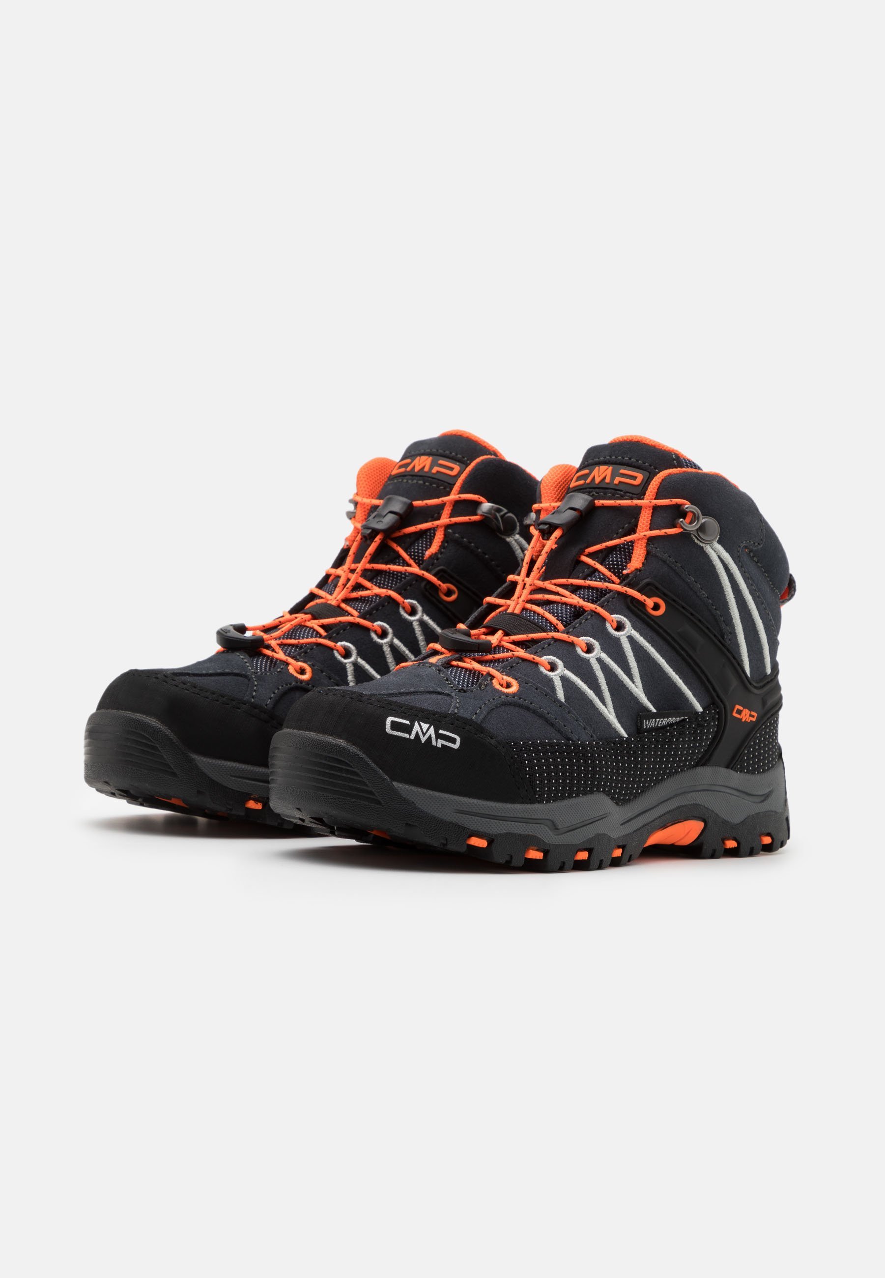 Chaussures de randonnée CMP KIDS RIGEL MID WP UNISEX - anthracite/orange fluo