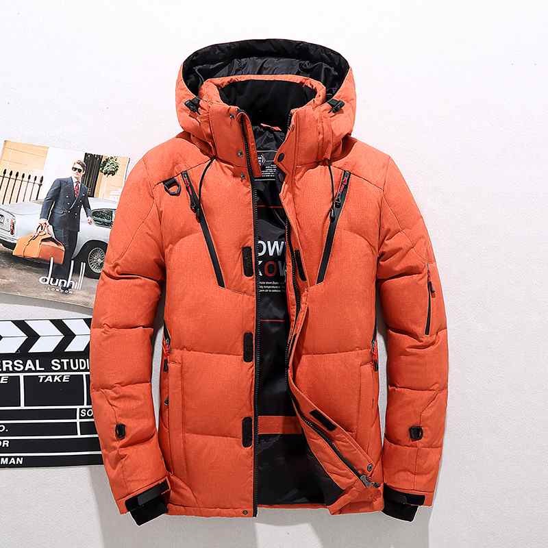 Cappotto di alta qualità, giacca imbottita alla moda da uomo, giacca invernale calda da uomo, cappotto, parka in piuma d'anatra bianca, piumino spesso, cappello spesso