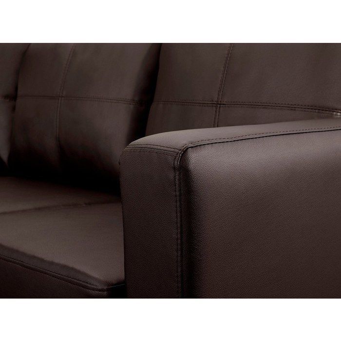 Divano angolare reversibile ACKLEY in similpelle - Cioccolato - Angolo sinistro - Morbido comfort - Rivestimento sfoderabile