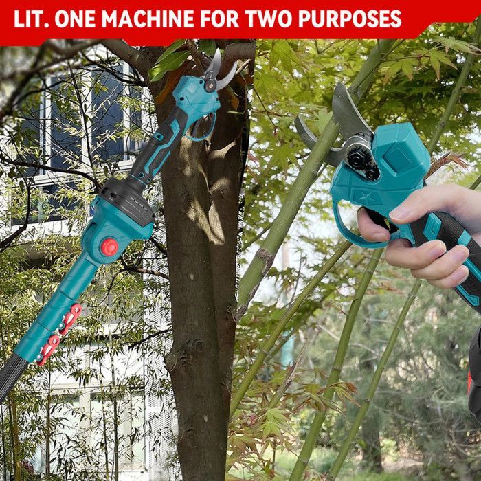 Hochentaster – ONEVAN – 3-Ah-Akku – Bürstenloser Motor – Teleskopstiel 108/157/201 cm – 180°-Scharnierkopf