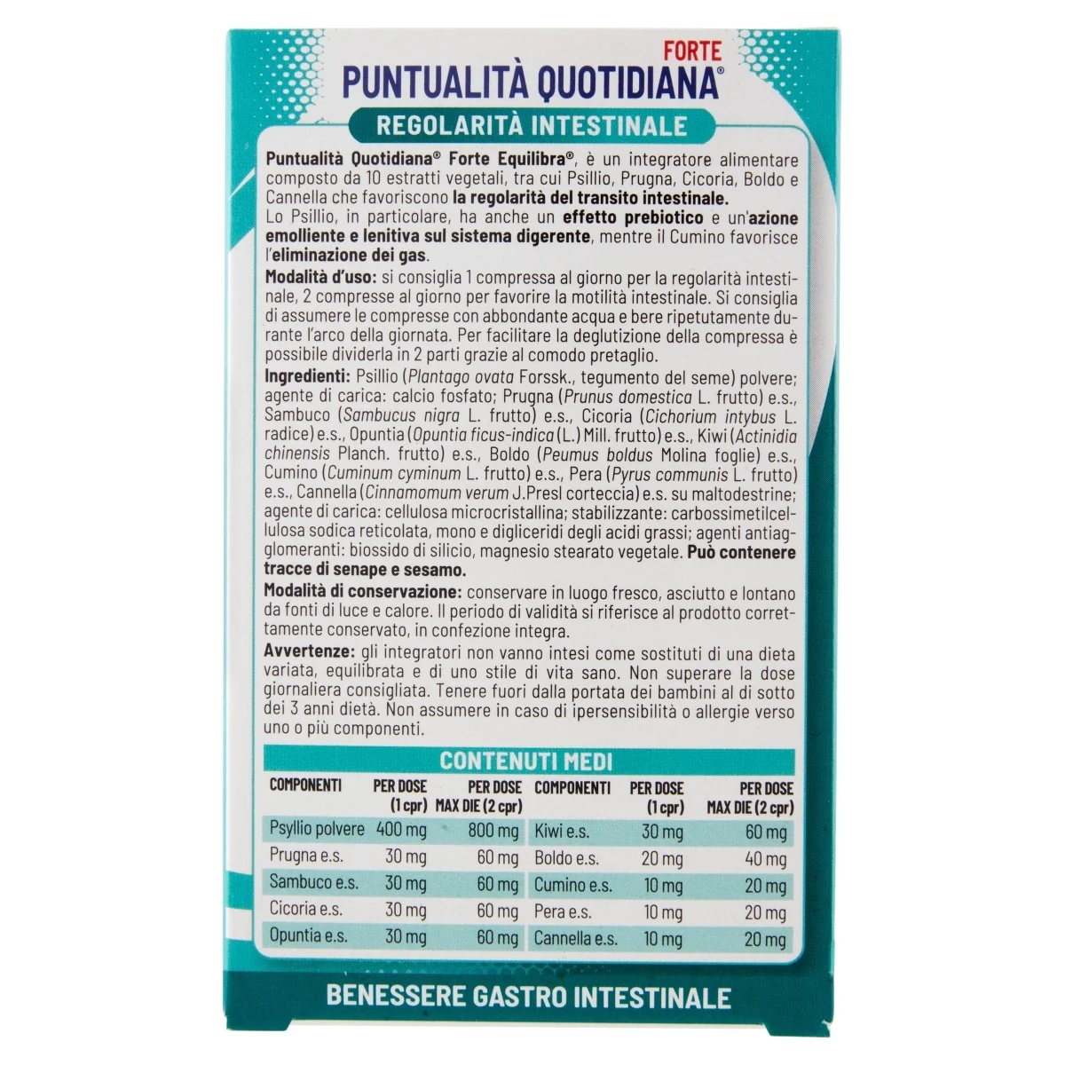 EQUILIBRA Equilibra Ponctualité Quotidienne Forte 30 comprimés pour la régularité intestinale