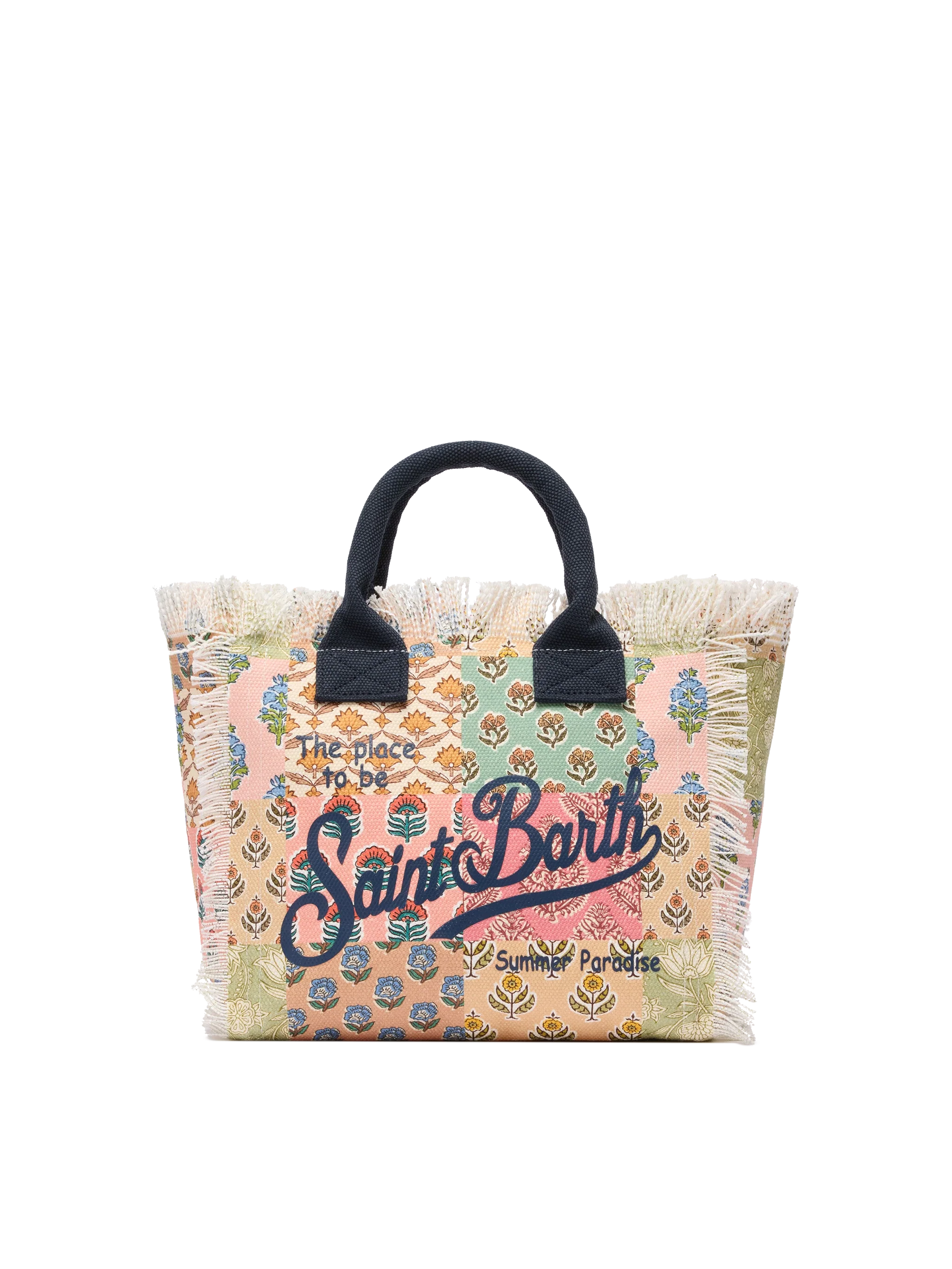 Colette katoenen canvas tas met bloemenprint.