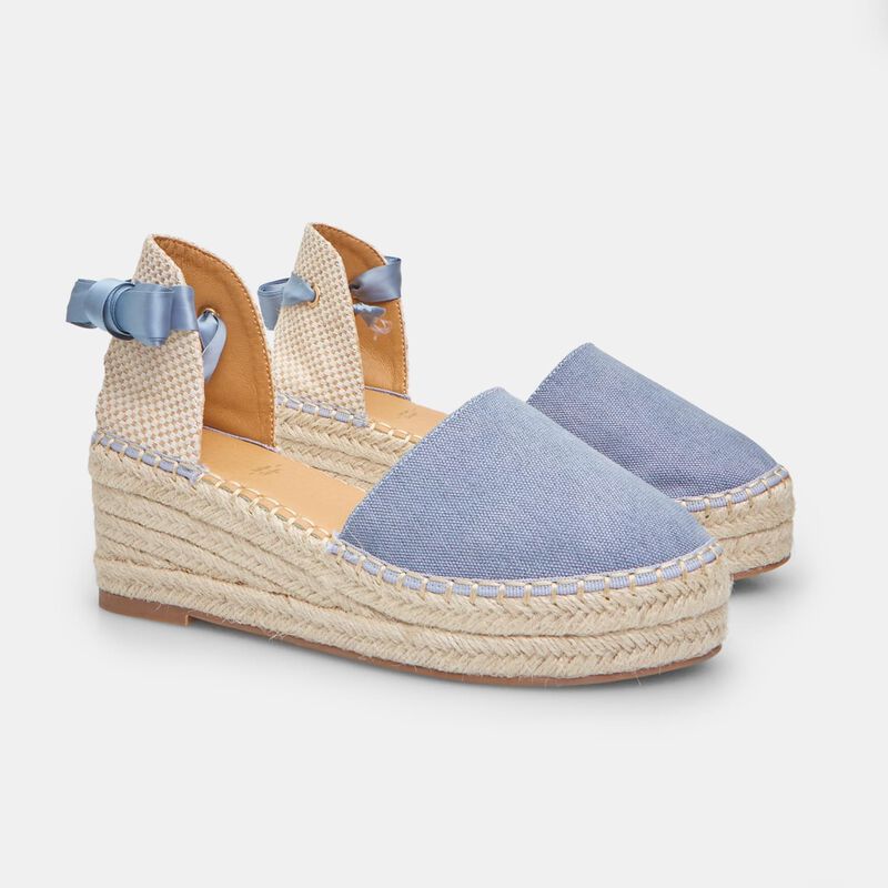 BATA Espadryle damskie na koturnach 6 cm