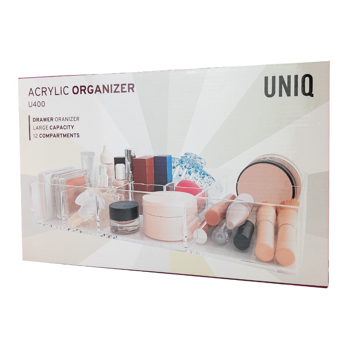 UNIQ Beautycase Organizator za šminku i nakit – 12 pretinaca – Prozirni