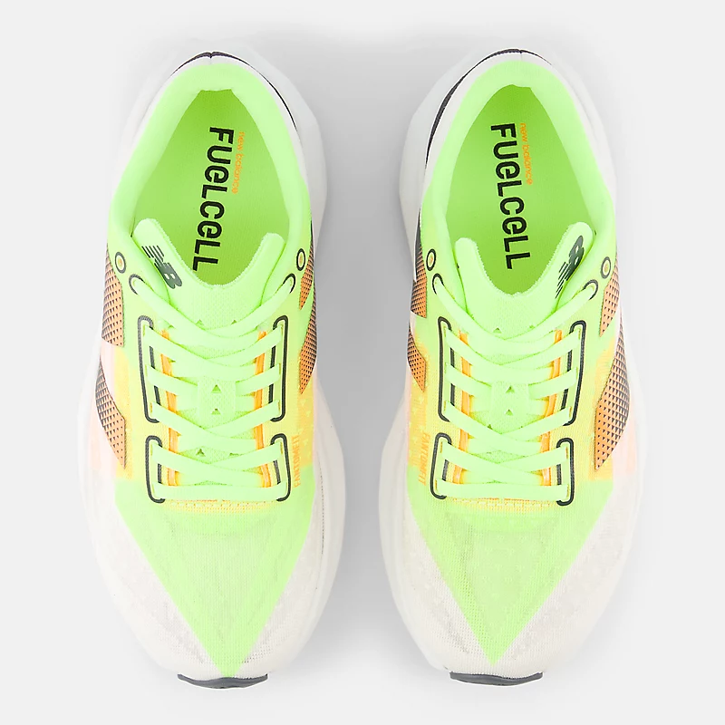 Męskie buty FuelCell Rebel v4 – białe z wybieloną limonką i gorącym mango