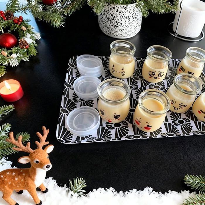12 tarros de yogur de cristal con tapa, tarros de cristal pequeños de 100 ml con tapa, tarros con tapa para cajas de cartón