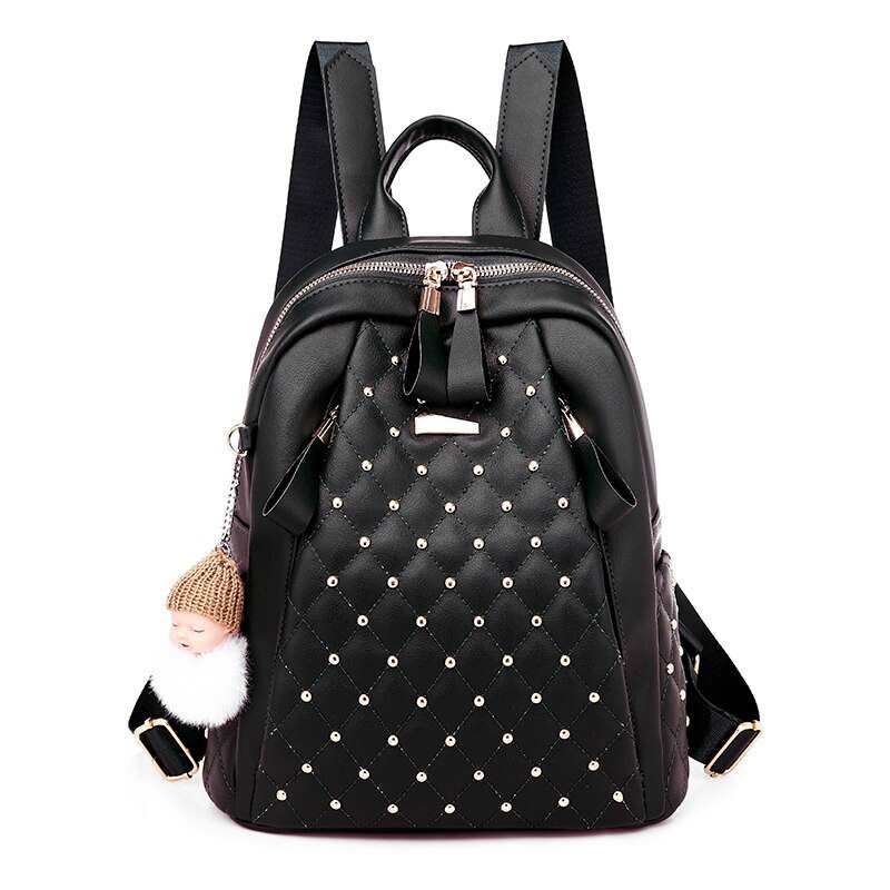 Sac à dos femme à carreaux, couleur unie, bandoulière, sac à dos d'été tendance en cuir PU, sac à dos grande capacité pour femme, sac d'école