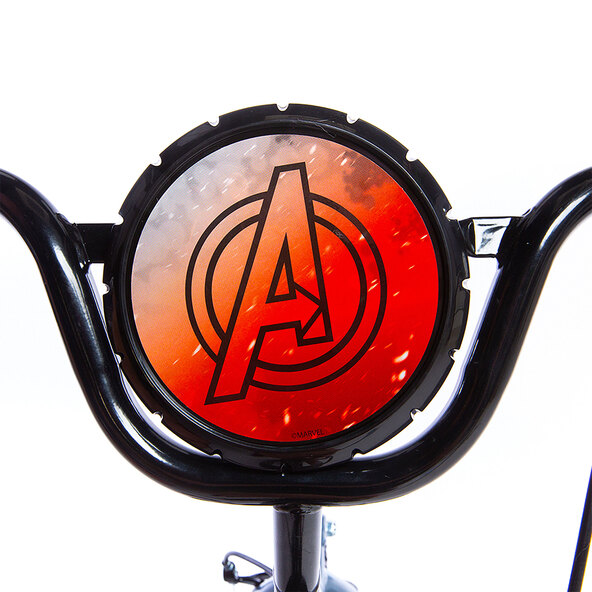 Avengers barncykel, 12 tum, grå/svart