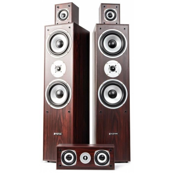 Sistema de Home Cinema 5.0 - Fenton HF5W - Nogueira - 335 Watts - Caixas Acústicas Torre, Central e Satélite