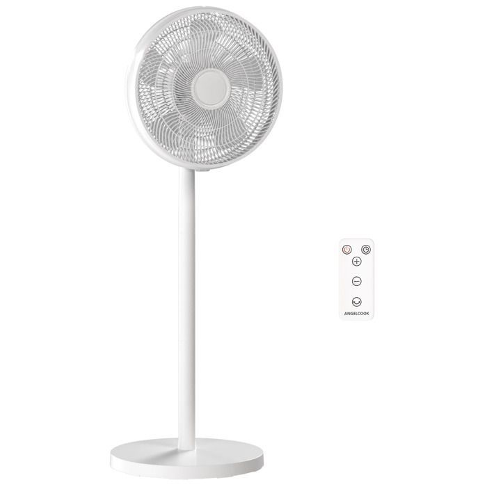 Pedestal fan - HOMCOM - 80° oscillation, adjustable height, 4 speeds, 10-hour timer - 40 x 40 x 118.5 cm - ABS - white