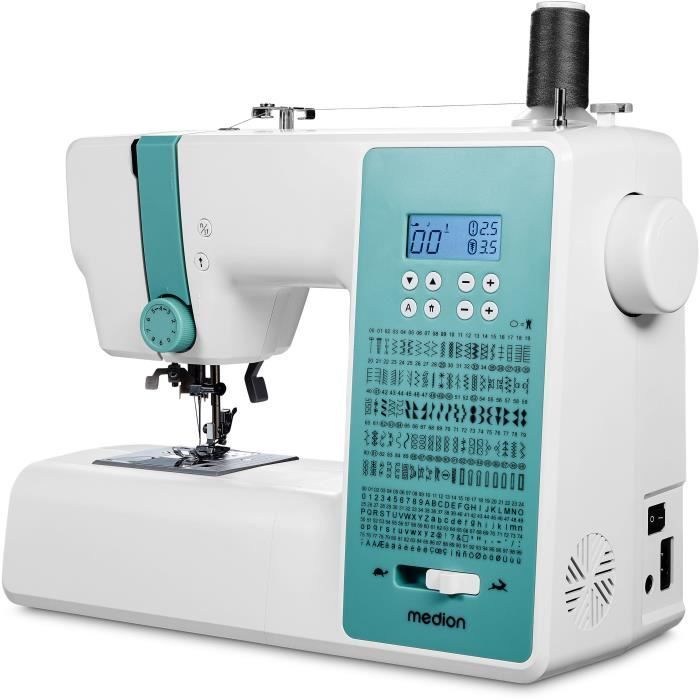 Machine à Coudre Numérique - MEDION - SD 36 - 38W - 270 Points - 700 tr/min - LED - Turquoise
