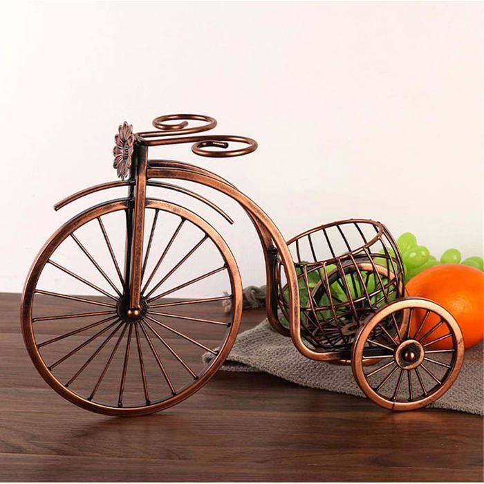Botellero - Botellero vintage con forma de bicicleta - También se puede usar como soporte para copas de vino - Armario para vinos -