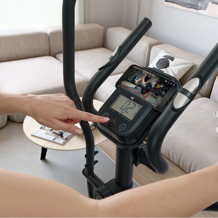 Hop-Sport Focus magneettinen ellipsilaite, Bluetooth-sovelluksen kanssa yhteensopiva, 16 vastustasoa, sykeanturit, maks. 120 kg, kulta