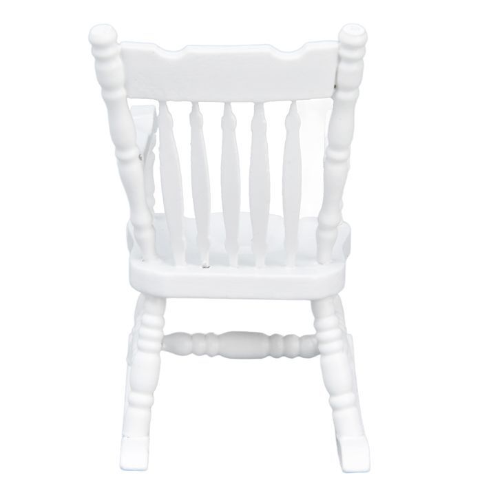 Chaise de maison de poupée - GIGICIAL - 1:12 - Bois - Blanc - Chaise à bascule miniature