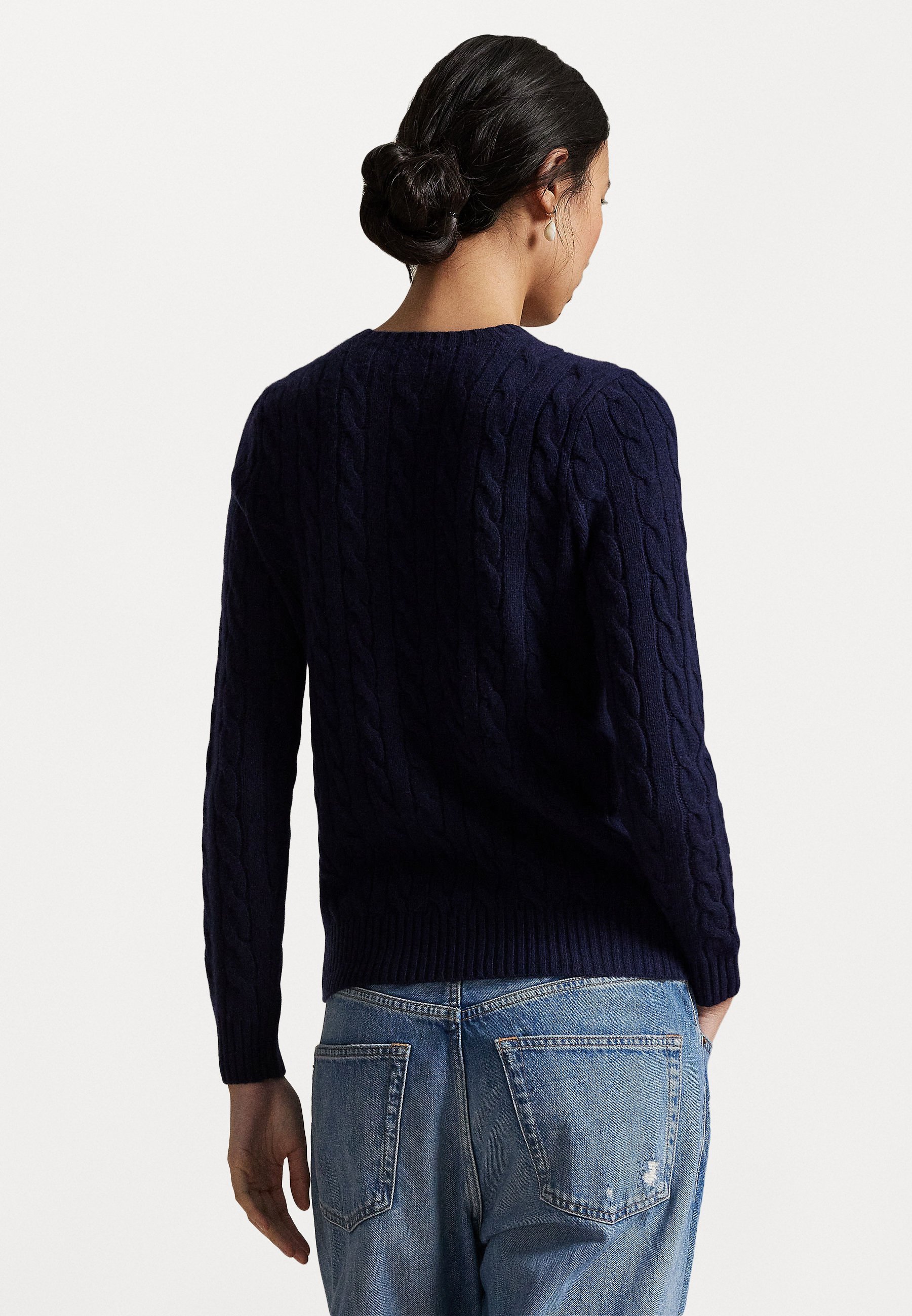 Polo Ralph Lauren Cable Wool-Cashmire Crewneck Jumper - Genser - hunter navy