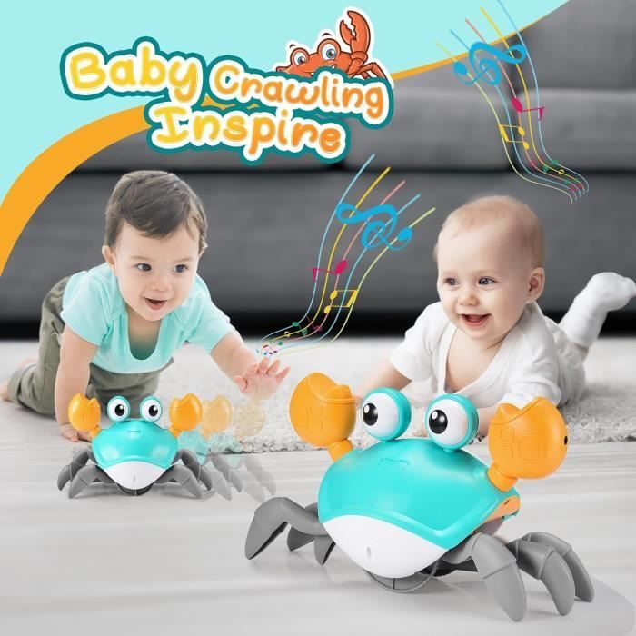 Baby Toy for 1-2 Year Olds, Walking Crab Toy for 2-3 Year Olds, Musical Development Toys, Baby Toy for 3-6-12 Months, Birthday Gift Idea